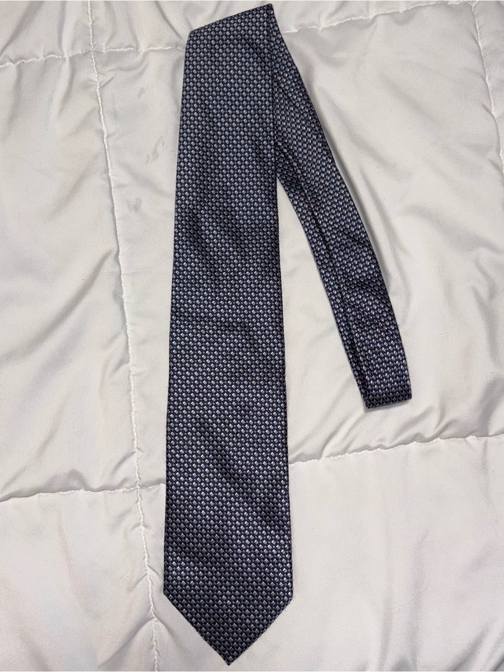 Ermenegildo Zegna Silk Tie Blue Geometric